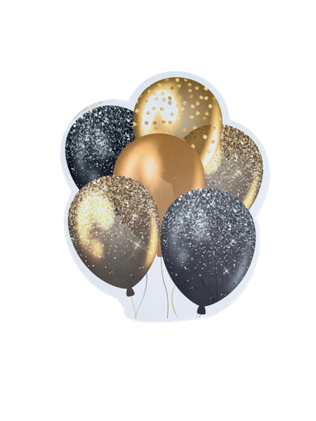 Black & Gold Glitter Balloon Bouquet