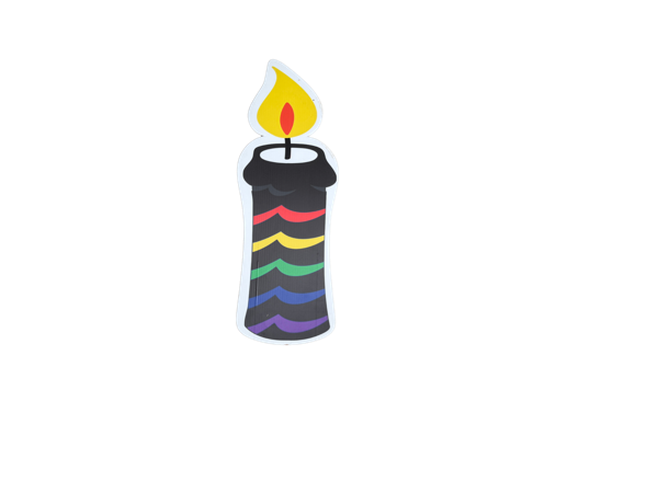 Black Rainbow Birthday Candle