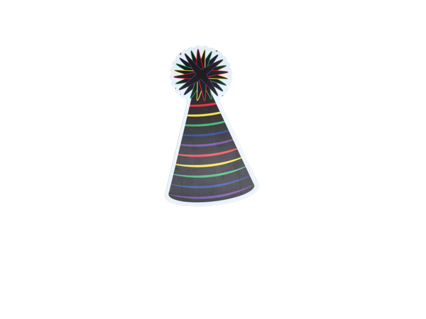 Black Rainbow Party Hat