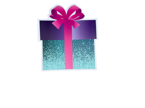 Purple & Teal Glitter Gift Box