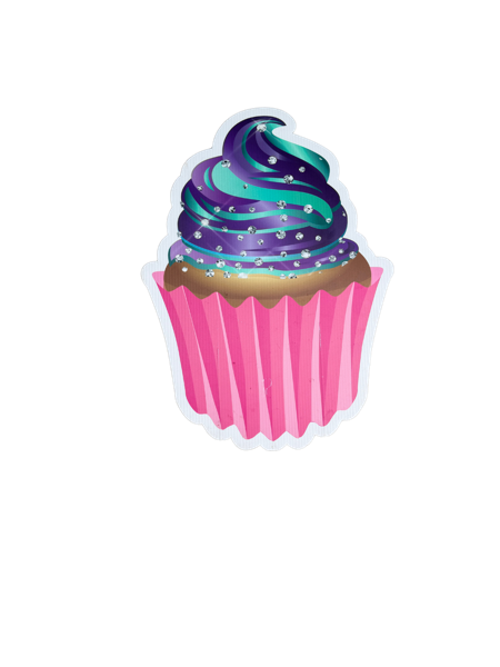 Purple & Teal Swirl Cupcake