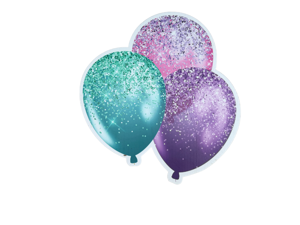 Teal & Purple Glitter Balloons