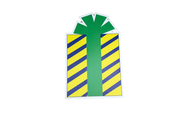 Yellow & Blue Striped Gift Box